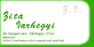 zita varhegyi business card